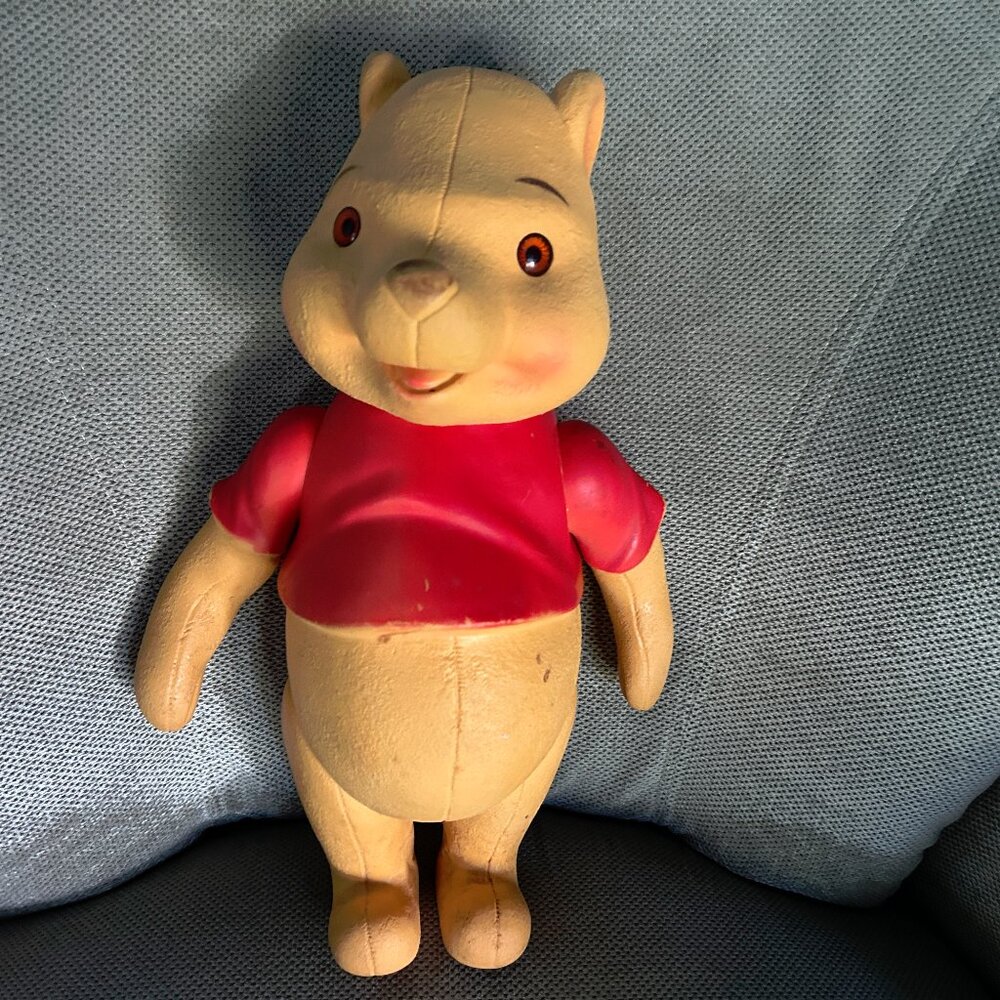 Share Disney Vintage Winnie the Pooh Toy Vinyl Jointed Arm Doll by Holland Hall
